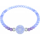 Bracelet elastique - fleur de vie - calcedoine bleu - diamètre 13mm - longueur 18_18,5cm