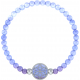 Bracelet elastique - fleur de vie - calcedoine bleu - diamètre 13mm - longueur 18_18,5cm