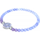 Bracelet elastique - fleur de vie - calcedoine bleu - diamètre 13mm - longueur 18_18,5cm