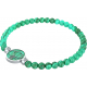 Bracelet elastique - feuille ginkgo - malachite - diamètre 13mm - longueur 18_18,5cm