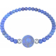 Bracelet elastique - feuille ginkgo - lapis lazuli - diamètre 13mm - longueur 18_18,5cm