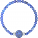 Bracelet elastique - feuille ginkgo - lapis lazuli - diamètre 13mm - longueur 18_18,5cm