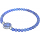 Bracelet elastique - feuille ginkgo - lapis lazuli - diamètre 13mm - longueur 18_18,5cm