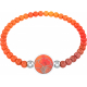 Bracelet elastique - feuille ginkgo - cornaline - diamètre 13mm - longueur 18_18,5cm