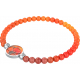 Bracelet elastique - feuille ginkgo - cornaline - diamètre 13mm - longueur 18_18,5cm