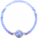 Bracelet elastique - feuille ginkgo - calcedoine bleu - diamètre 13mm - longueur 18_18,5cm