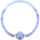 Bracelet elastique - feuille ginkgo - calcedoine bleu - diamètre 13mm - longueur 18_18,5cm