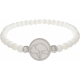 Bracelet elastique - feuille ginkgo - nacre - diamètre 13mm - longueur 18_18,5cm