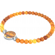 Bracelet elastique - feuille ginkgo - tiger eye - diamètre 13mm - longueur 18_18,5cm