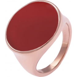 Bague acier rosé - cornaline - diamètre pierre 18mm - T52 à T64