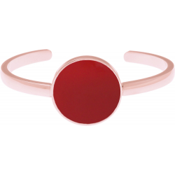 Bracelet jonc acier rosé - cornaline - diamètre pierre 22mm - diamètre intérieur 58mm