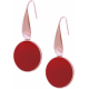 Boucles d'oreille acier rosé - cornaline - diamètre pierre 18mm
