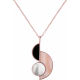 Collier acier rosé - nacre blanche - onyx - nacre rose - 40+7cm