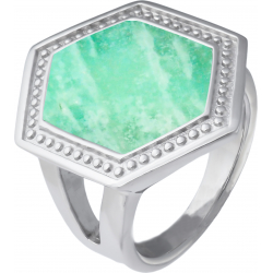 Bague acier - amazonite - T52 à T64