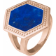 Bague acier rosé - lapis lazuli - T52 à T64