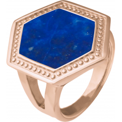 Bague acier rosé - lapis lazuli - T52 à T64