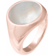 Bague acier rosé - nacre - diamètre pierre 12mm - T50 à T64