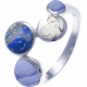 Bague acier - 4 cabochons blue lace agate - lapis  - howlite - blue lace agate - diamètre 5, 6, 7 et 6mm - T50 à T64