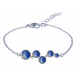 Bracelet acier - 5 cabochons lapis - diamètre 9, 7, 7, 6 et 5mm - 16+4cm