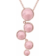 Collier acier rosé - 5 cabochons quartz rose - diamètre 9, 7, 7, 6 et 5mm - 42+8cm