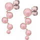 Boucles d'oreille acier rosé - 5 cabochons quartz rose - diamètre 9, 7, 7, 6 et 5mm