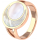 Bague acier rosé - nacre - nacre rosé - diamètre pierre 16mm - T50 à T64