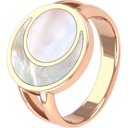 Bague acier rosé - nacre - nacre rosé - diamètre pierre 16mm - T50 à T64