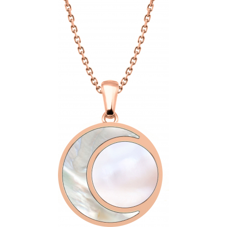 Collier acier rosé - nacre- nacre rosé - diamètre 22mm - 40+5cm