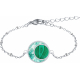 Bracelet acier - amazonite - malachite  - diamètre 14mm - 16+4cm