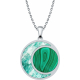 Collier acier - amazonite - malachite - diamètre 22mm - 40+5cm