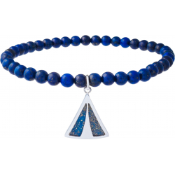 Bracelet acier - lapis lazuli - diamètre 4mm -  longueur 16+4cm