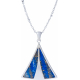 Collier acier - lapis lazuli - longueur 42+10cm