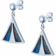 Boucles d'oreille acier - lapis lazuli