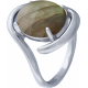 Bague argent rhodié 4,7g - oval 10x12mm cabochon - labradorite - T50 à 64