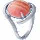 Bague argent rhodié 4,7g - oval 10x12mm cabochon - rhodocrosite - T50 à 64