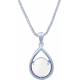 Collier argent rhodié 6,3g - oval 12x10mm cabochon - pierre de lune - 45cm