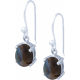 Boucles d'oreille argent rhodié 2g - oval 6x8mm cabochon - labradorite