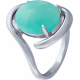 Bague argent rhodié 4,7g - oval 10x12mm cabochon - amazonite - T50 à 64