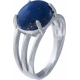 Bague argent rhodié 5,3g - oval 10x12mm cabochon - lapis lazuli - T50 à 64