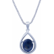 Collier argent rhodié 6,3g - oval 12x10mm cabochon - lapis lazuli - 45cm