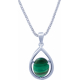 Collier argent rhodié 6,3g - oval 12x10mm cabochon - malachite - 45cm