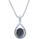 Collier argent rhodié 6,3g - oval 12x10mm cabochon - labradorite - 45cm