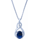 Collier argent rhodié 3,6g - oval 6x8mm cabochon - lapis lazuli - 40cm