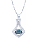Collier argent rhodié 4,2g - oval 4x6mm facetté - london topaz - 25 topazes blanches - 38+5cm