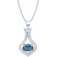 Collier argent rhodié 4,2g - oval 4x6mm facetté - london topaz - 25 topazes blanches - 38+5cm