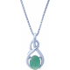 Collier argent rhodié 3,6g - oval 6x8mm cabochon - amazonite - 40cm