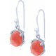 Boucles d'oreille argent rhodié 2g - oval 6x8mm cabochon - rhodochrosite