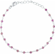 Bracelet argent rhodié 1,7g - boules facettées améthyste 3-4mm - longueur : 16+4cm