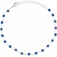 Bracelet argent rhodié 1,7g - boules facettées lapis lazuli 3-4mm - longueur : 16+4cm