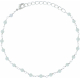 Bracelet argent rhodié 1,7g - boules facettées aigue marine 3-4mm - longueur : 16+4cm